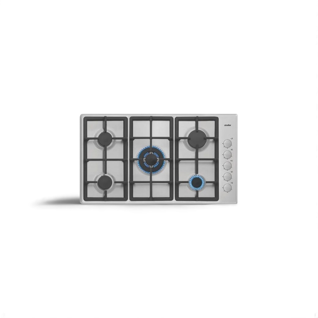 سطح سمفر غاز 90 سم  5 عيون  SMF-H 9500  QGWIM-S مفاتيح جانبيه